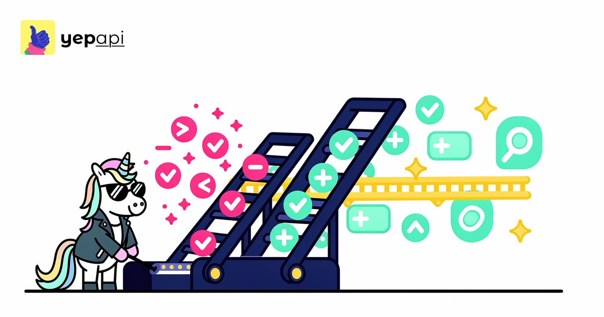 Unicorn sorting a free keyword clustering tool's keyword groups through a gate into matched content cluster bins