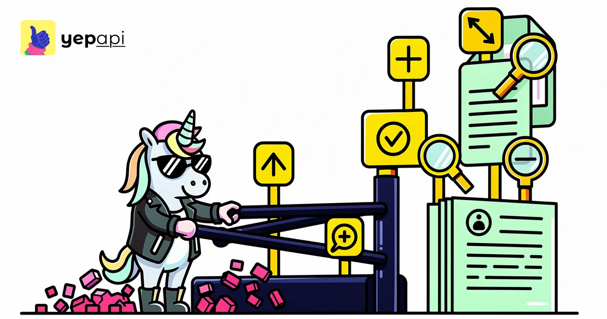 Unicorn sorting GEO vs SEO through a split gate into search traffic pages and AI citation cards