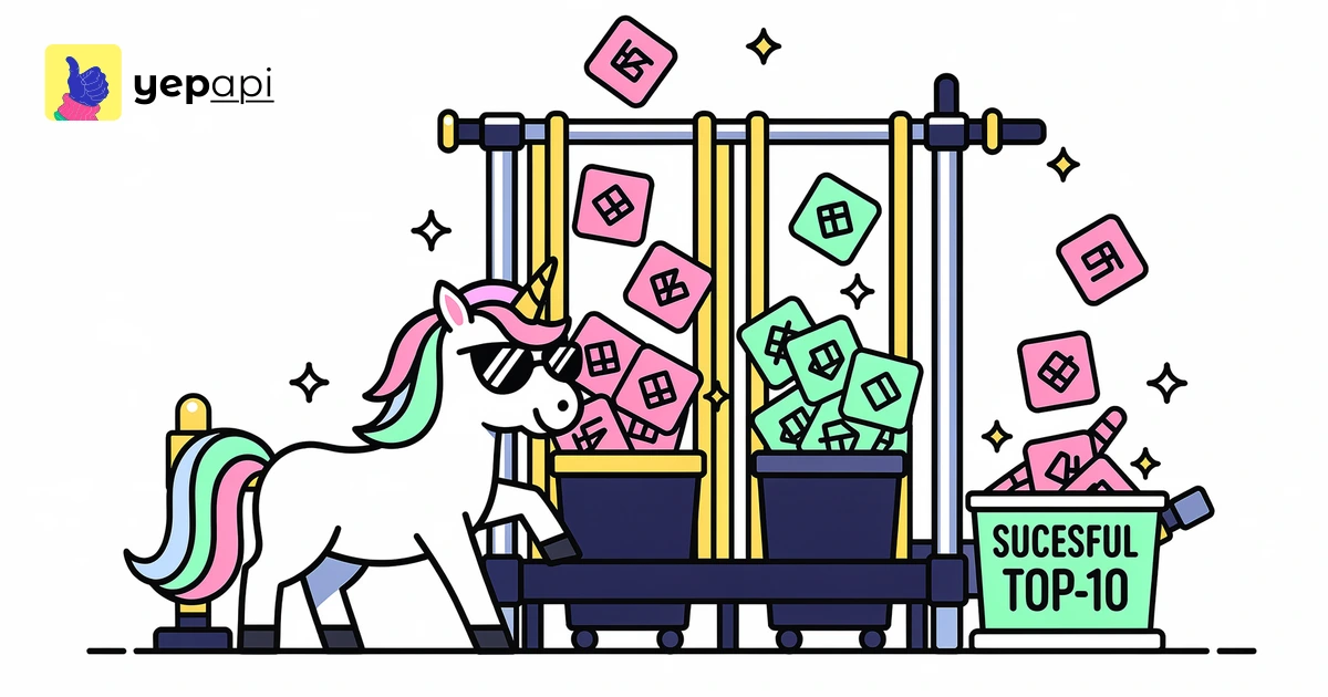 Unicorn sorting keyword tags through a how to find serp features opportunity gate into top-10 and not-yet bins