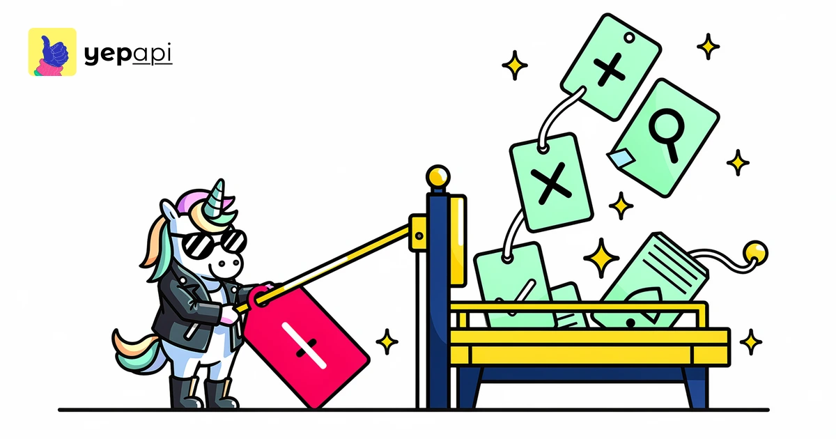 Unicorn sorting referring pages into a target URL tray, separating page URLs from one domain tag