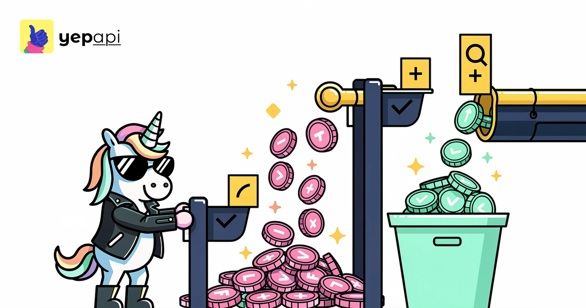 Unicorn sorting seo impressions through a search results gate into visible and zero-impressions bins