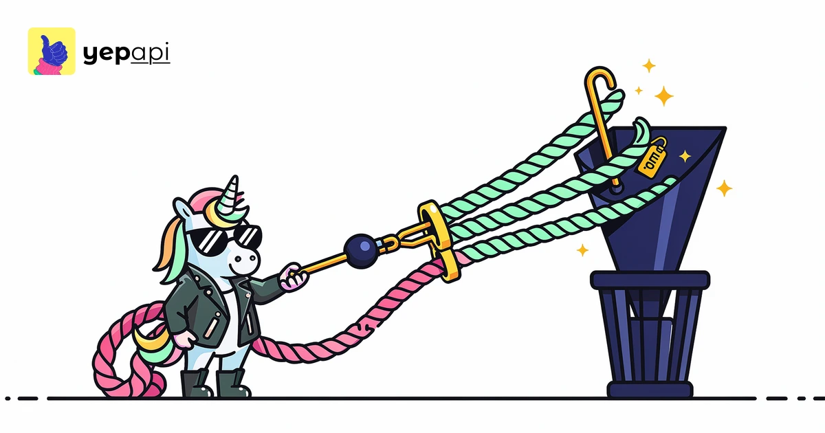 Unicorn pulling a gate that reroutes steal traffic from strongest competitors into a capture funnel