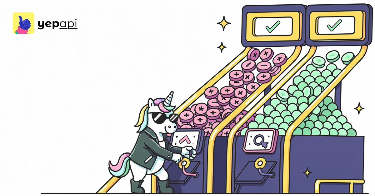 Unicorn sorting top google searches through a time-window gate into today, week, and monthly bins